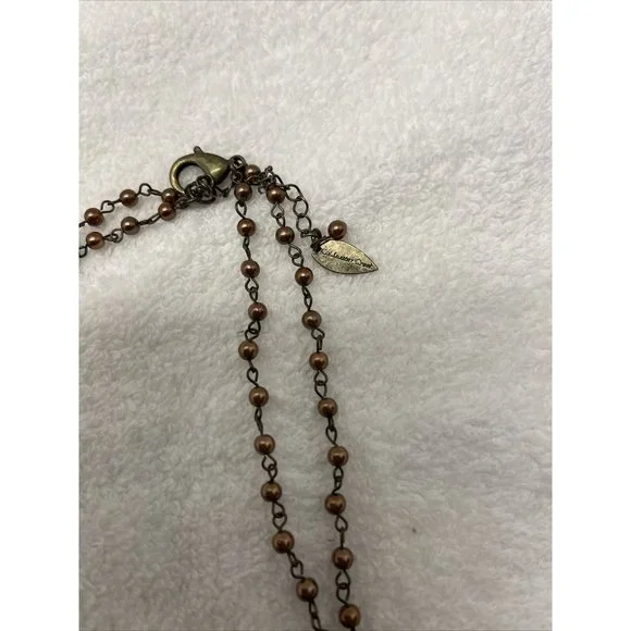 Coldwater Creek Necklace Tiered Layered Brown Bronze Jewelry Costume Fashion 19” - Picture 2 of 5